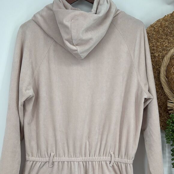 SATURDAY SUNDAY x ANTHROPOLOGIE | Pink Cozy Ribbed Velvet Hooded Jumpsuit | Smal - Picture 10 of 14